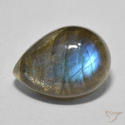 8.87ct 天然 彩色 拉长石, 梨形, 半透明