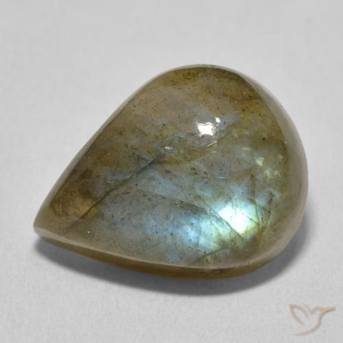 9.59ct 天然 彩色 拉长石, 梨形, 半透明