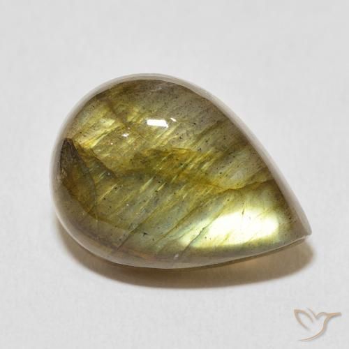 11.26ct 天然 彩色 拉长石, 梨形, 半透明
