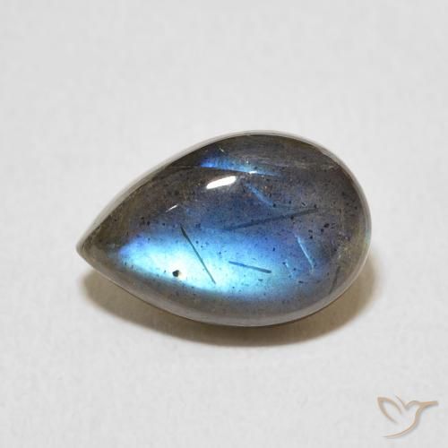 3.83ct 天然 彩色 拉长石, 梨形, 半透明