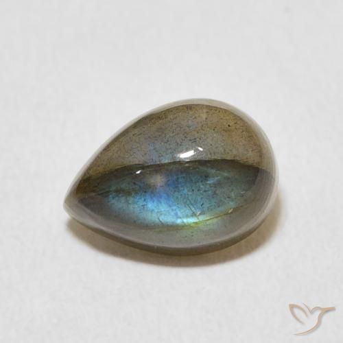 2.84ct 天然 彩色 拉长石, 梨形, 半透明