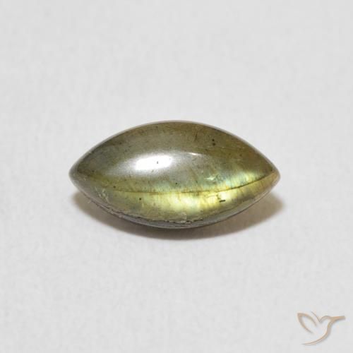 1.41ct 天然 彩色 拉长石, 榄尖形, 半透明