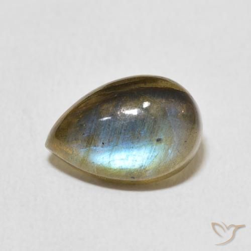3.43ct 天然 彩色 拉长石, 梨形, 半透明