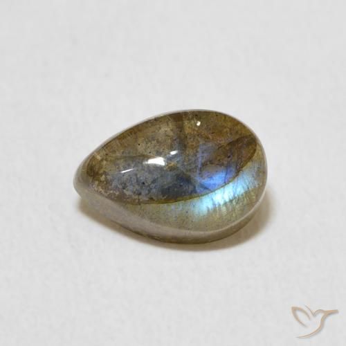 1.87ct 天然 彩色 拉长石, 梨形, 半透明