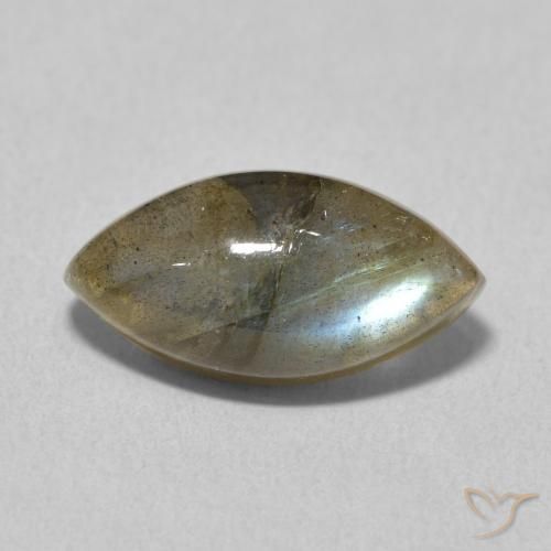 5.19ct 天然 彩色 拉长石, 榄尖形, 半透明, Photo A
