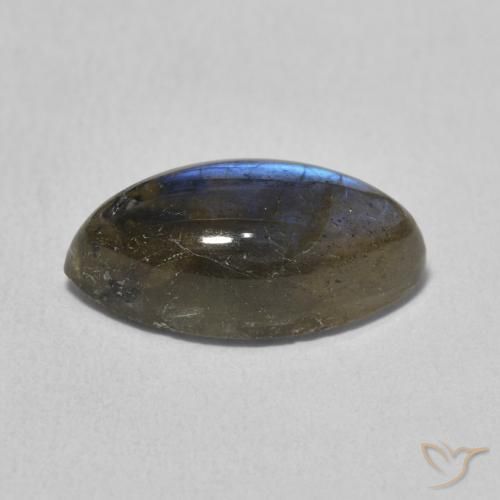 5.25克拉天然拉长石，榄尖形，半透明