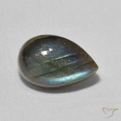 4.13克拉天然拉长石，梨形，半透明