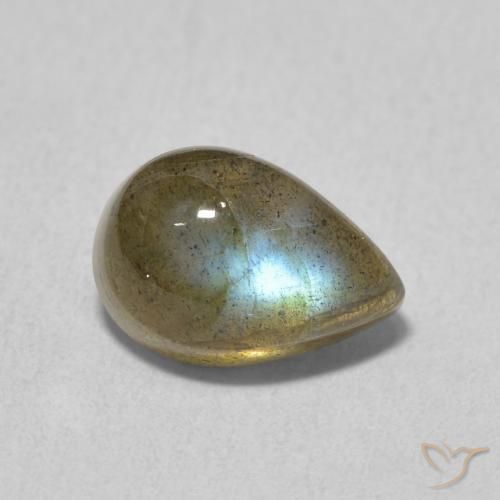 2.43ct 天然 彩色 拉长石, 梨形, 半透明