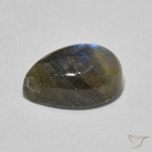 4.10克拉天然拉长石，梨形，半透明