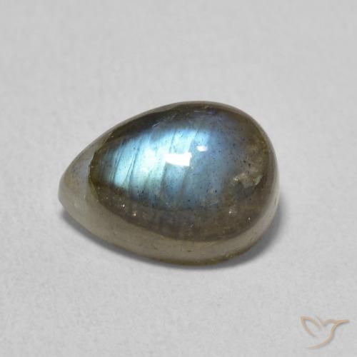 2.93ct 天然 彩色 拉长石, 梨形, 半透明