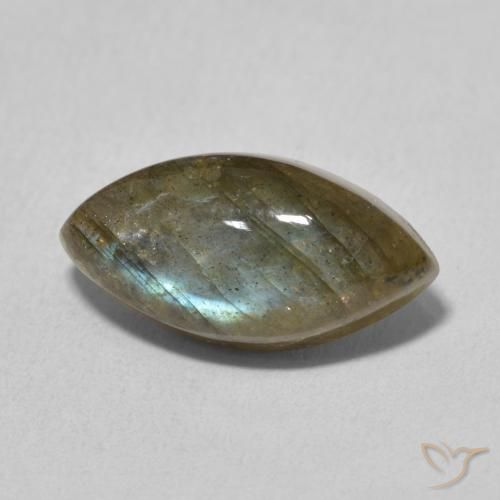 5.31ct 天然 彩色 拉长石, 榄尖形, 半透明