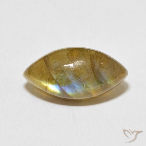 5.61ct 天然 彩色 拉长石, 榄尖形, 半透明
