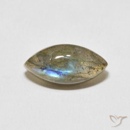 3.82ct 天然 彩色 拉长石, 榄尖形, 半透明