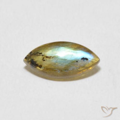 0.95ct 天然 彩色 拉长石, 榄尖形, 半透明