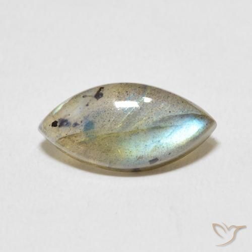 4.56ct 天然 彩色 拉长石, 榄尖形, 半透明