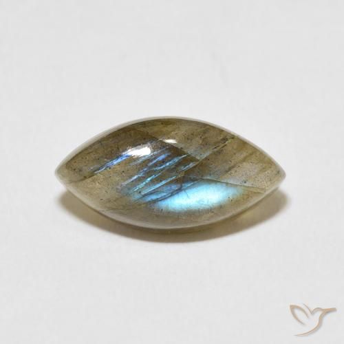 5.51ct 天然 彩色 拉长石, 榄尖形, 半透明