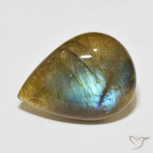 8.56ct 天然 彩色 拉长石, 梨形, 半透明