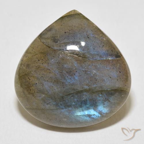 22.02ct 天然 彩色 拉长石, 梨形, 半透明