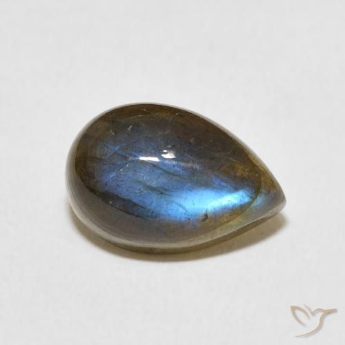 3.93ct 天然 彩色 拉长石, 梨形, 半透明