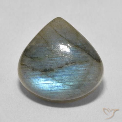 6.93ct 天然 彩色 拉长石, 梨形, 半透明