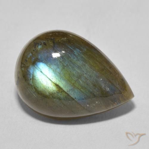 11.67ct 天然 彩色 拉长石, 梨形, 半透明