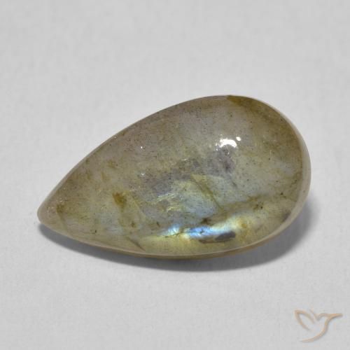 6.59ct 天然 彩色 拉长石, 梨形, 半透明