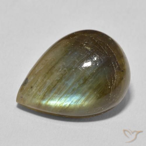 10.59ct 天然 彩色 拉长石, 梨形, 半透明