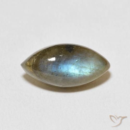 5.45ct 天然 彩色 拉长石, 榄尖形, 半透明