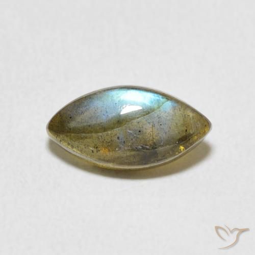 1.32ct 天然 彩色 拉长石, 榄尖形, 半透明