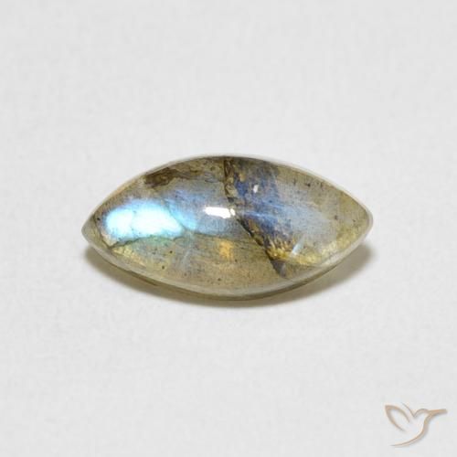 1.29ct 天然 彩色 拉长石, 榄尖形, 半透明