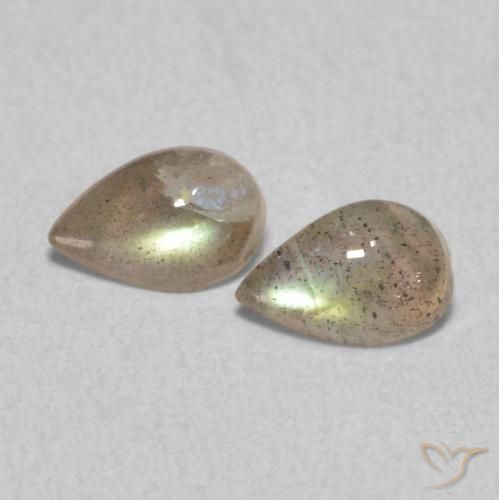 0.79ctw 天然 彩色 拉长石, 梨形, 半透明