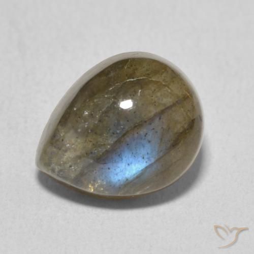 4.07ct 天然 彩色 拉长石, 梨形, 半透明