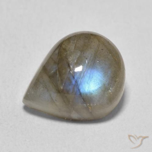 4.62ct 天然 彩色 拉长石, 梨形, 半透明