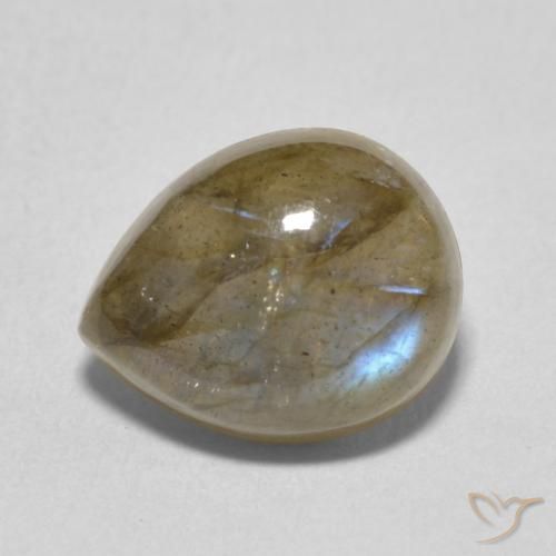 3.75克拉天然拉长石，梨形，半透明