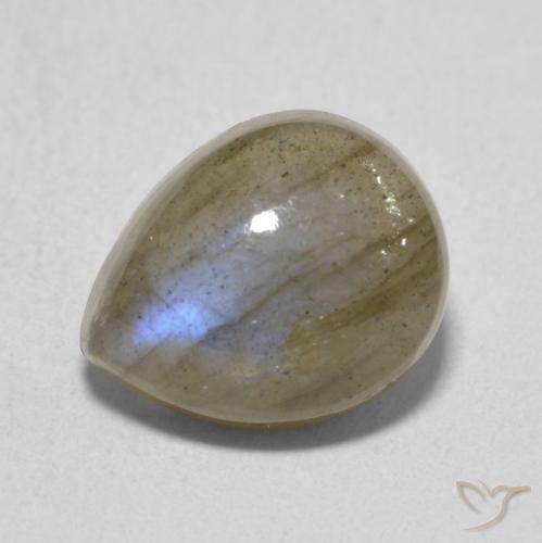 4.02ct 天然 彩色 拉长石, 梨形, 半透明