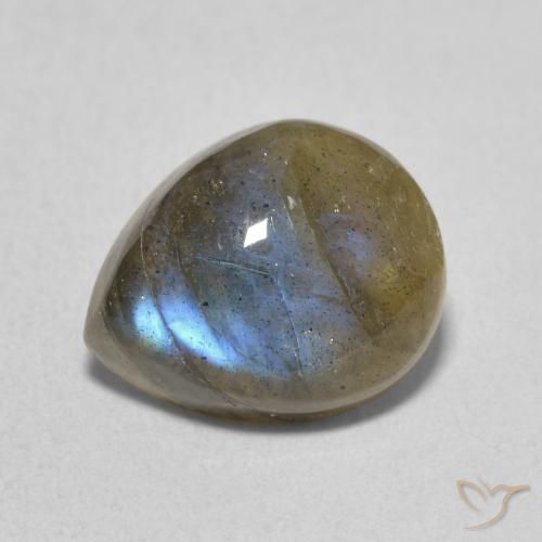 3.48ct 天然 彩色 拉长石, 梨形, 半透明