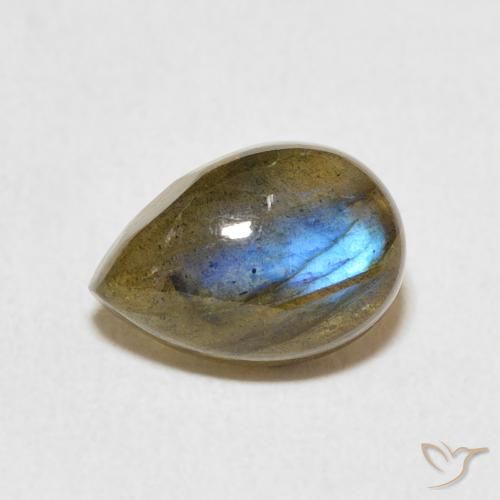 2.40ct 天然 彩色 拉长石, 梨形, 半透明