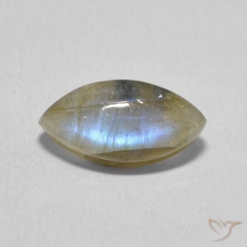 2.37ct 天然 彩色 拉长石, 榄尖形, 半透明
