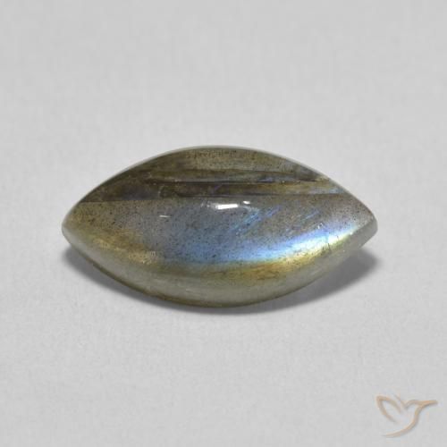 3.78ct 天然 彩色 拉长石, 榄尖形, 半透明