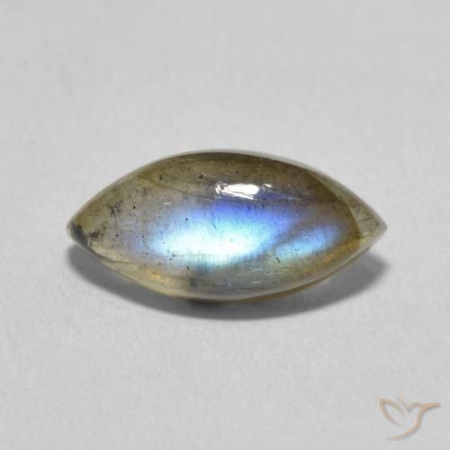 3.35ct 天然 彩色 拉长石, 榄尖形, 半透明