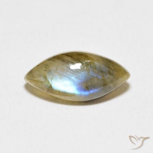 4.70ct 天然 彩色 拉长石, 榄尖形, 半透明