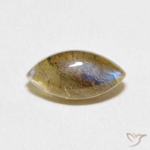 2.51ct 天然 彩色 拉长石, 榄尖形, 半透明