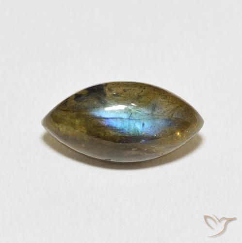 5.18ct 天然 彩色 拉长石, 榄尖形, 半透明