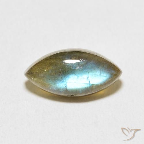 3.99ct 天然 彩色 拉长石, 榄尖形, 半透明