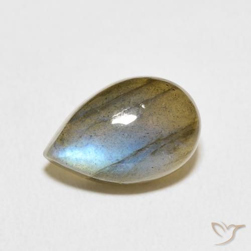 4.16ct 天然 彩色 拉长石, 梨形, 半透明