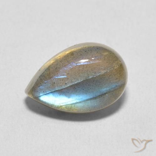 3.97ct 天然 彩色 拉长石, 梨形, 半透明