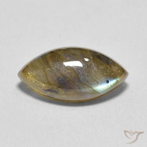 5.41ct 天然 彩色 拉长石, 榄尖形, 半透明
