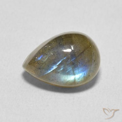 2.58ct 天然 彩色 拉长石, 梨形, 半透明