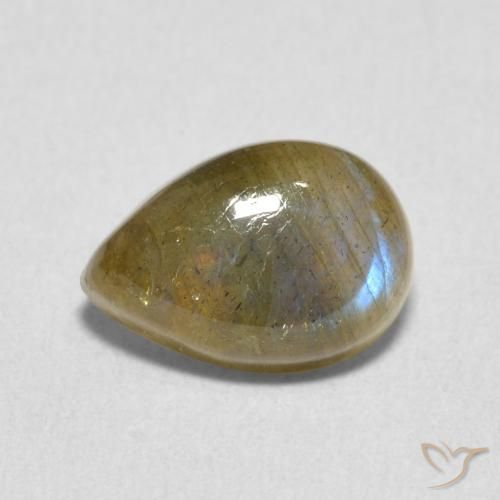 2.38克拉天然拉长石，梨形，半透明