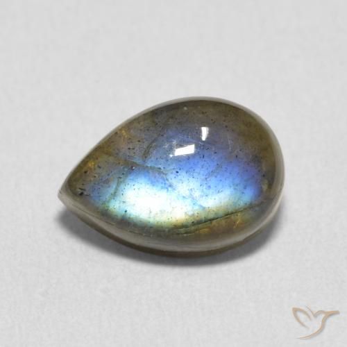 2.35ct 天然 彩色 拉长石, 梨形, 半透明